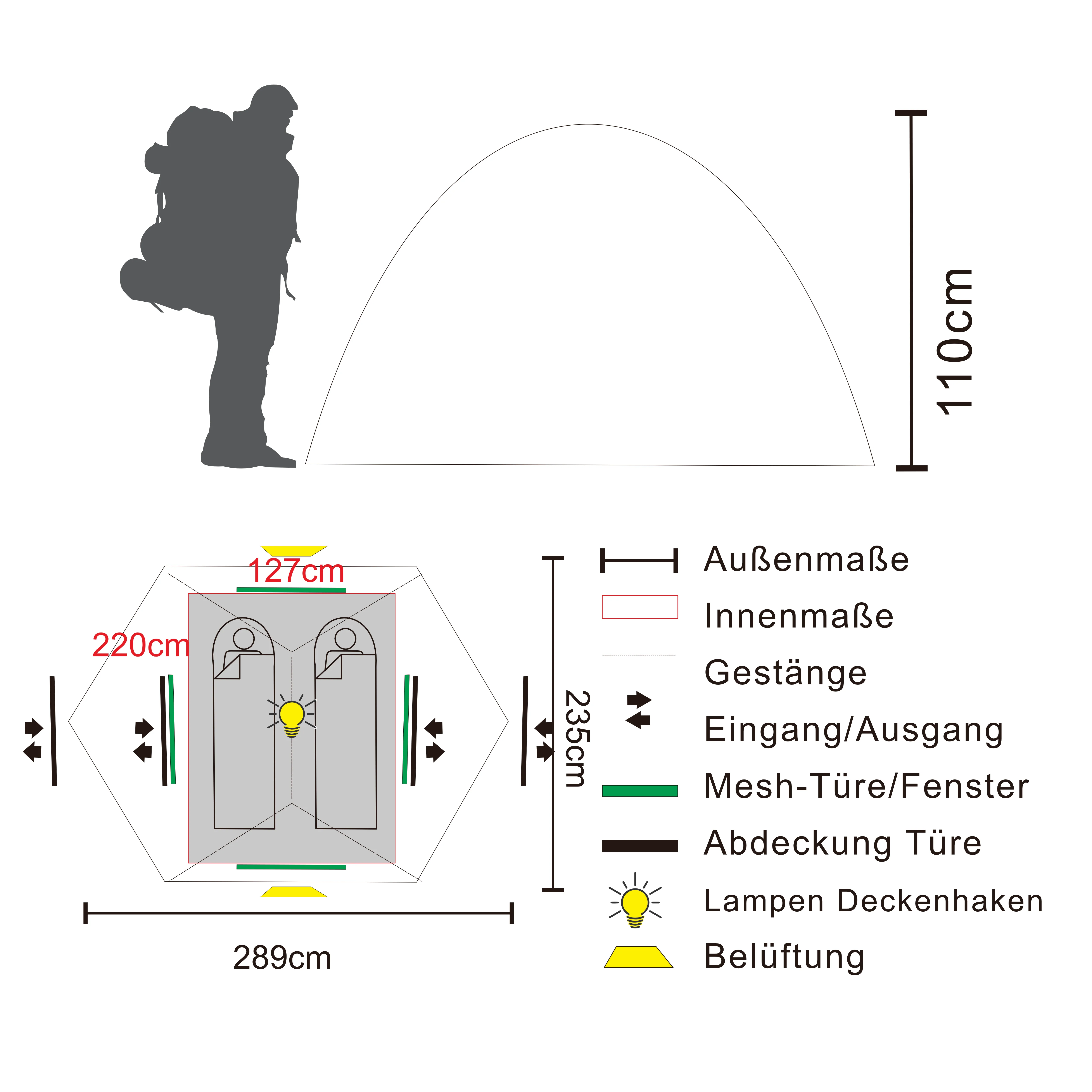 PUSPA 2 | 2-Personen Trekking-Kuppelzelt - Image 18