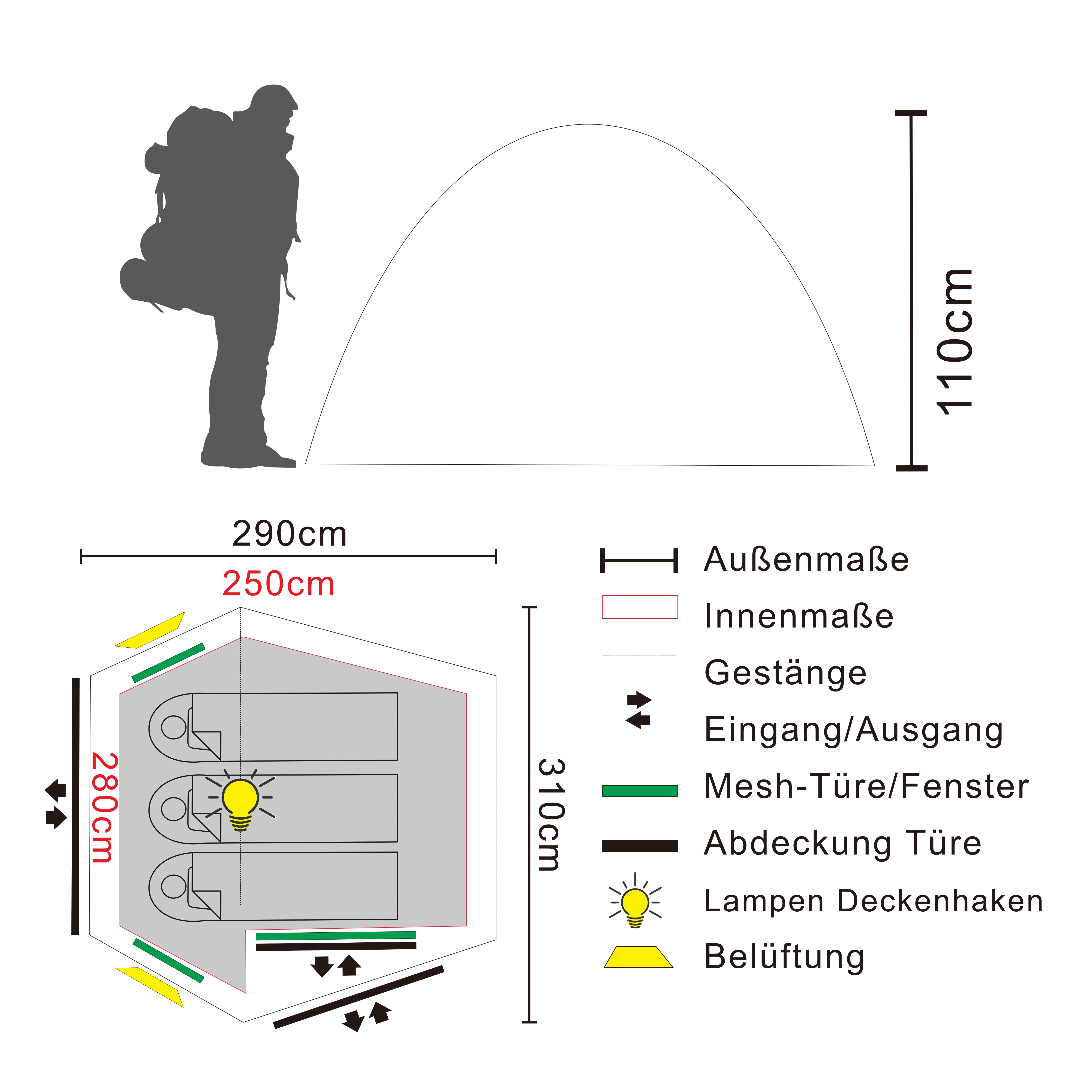 TARA 3 | Leichtes 3-Personen-Tunnelzelt - Image 16